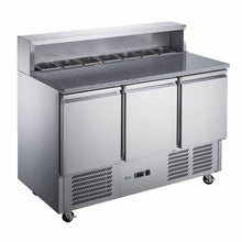 Load image into Gallery viewer, Thermaster FED-X Three Door Salad Prep Fridge with Marble Top XGNS1300E