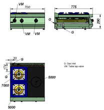 Load image into Gallery viewer, Fagor Target Top with Solid Top Right 700 Series 2 Burner
